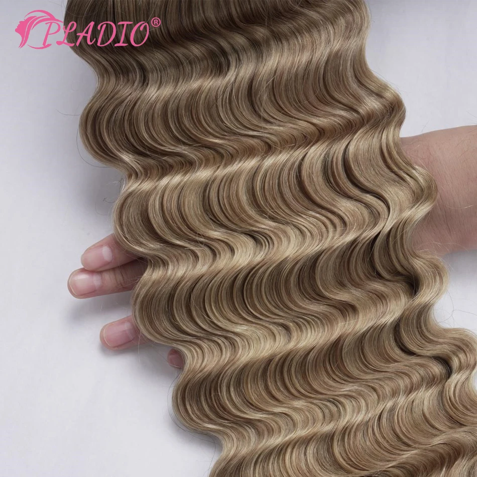 Ekstensi rambut manusia Weft bundel rambut Remy Brasil 100g/buah warna alami dijahit dalam kulit gelombang dalam halus kain ganda 12-26 inci