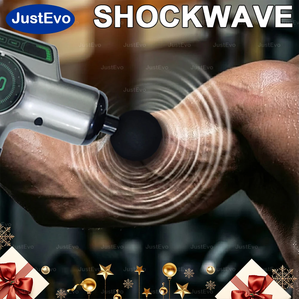 

Массажный пистолет JustEvo с 99 скоростями, электрический перкуссионный массажер, высокочастотное вибрационное устройство, 8 насадок, ЖК-дисплей для расслабления