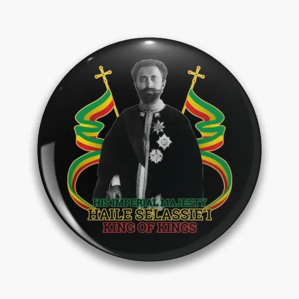 Him Haile Selassie I  Soft Button Pin Creative Badge Clothes Gift Women Collar Fashion Metal Jewelry Cartoon Cute Lapel Pin Hat