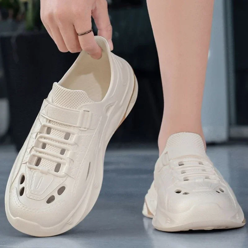 

Пляжные мужские сандалии с отверстиями, дышащие, высокого качества, распродажа, удобная оптовая продажа, стильная мужская обувь большого размера