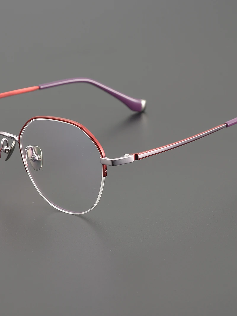 

2025 the outdated model is 8 grams light, limited edition handmade myopia glasses frame, half frame pure titanium glasses frame
