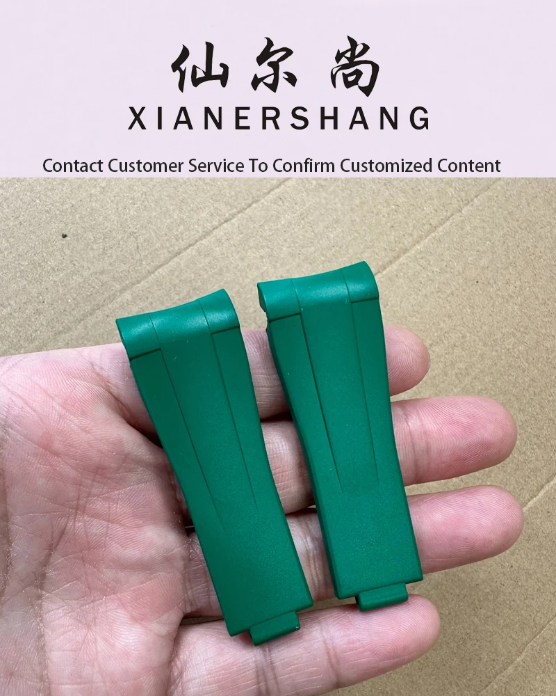 XIANERSHANG Men Custom R-olex Yacht Master DAYTONA Original Watchbands 20MM 21MM Curved Interface Fluororubber Strap VITON Belt