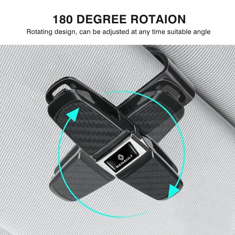 General Motors Sunshade Glasses Box Sunglasses Clip Ticket Holder Bracket Accessories For New Renault Clio Megane Logan Duster