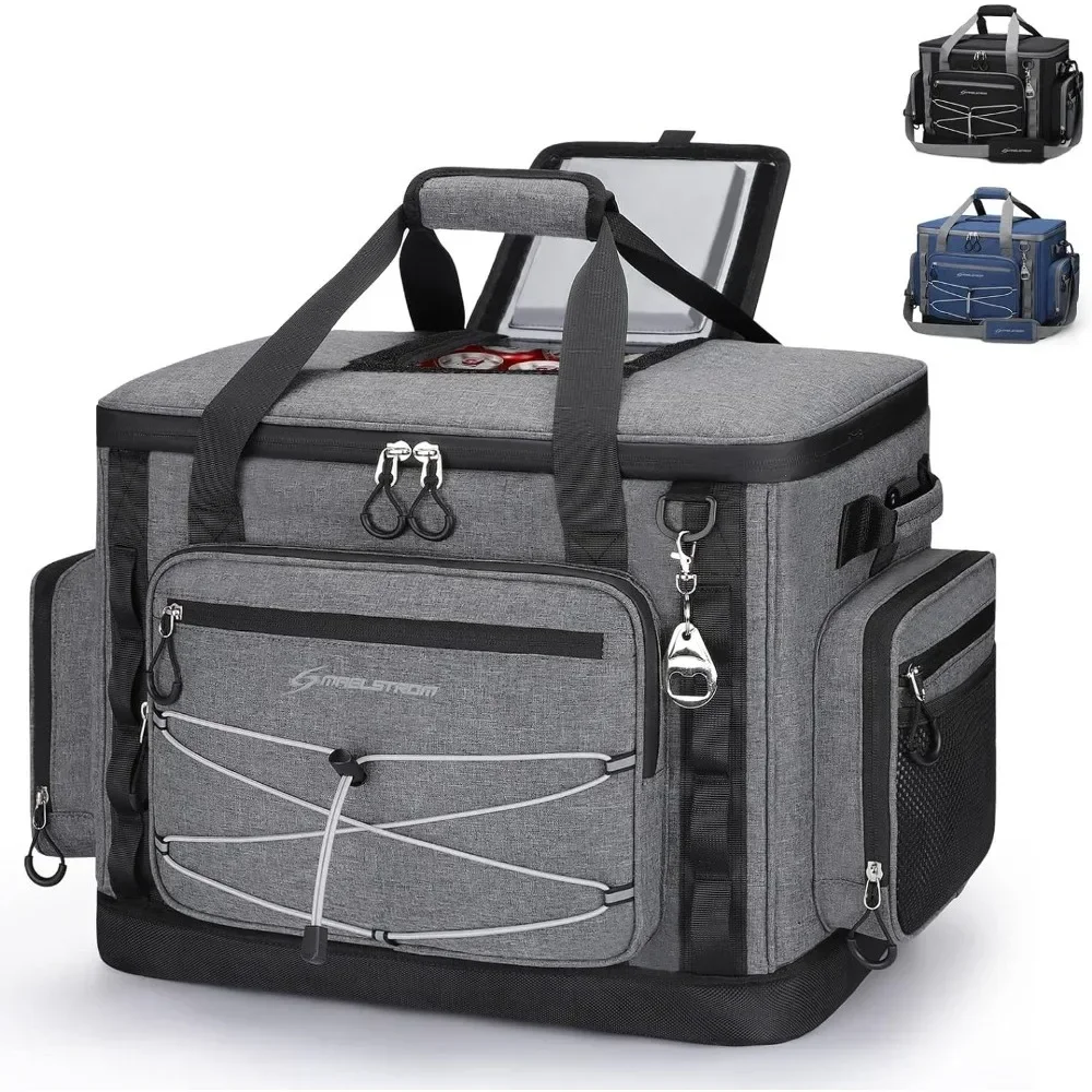 

A Soft Cooler Bag,Soft Sided Insulated Hard-Bottom Beach Ice Chest Large Leakproof Camping Portable Travel Cooler