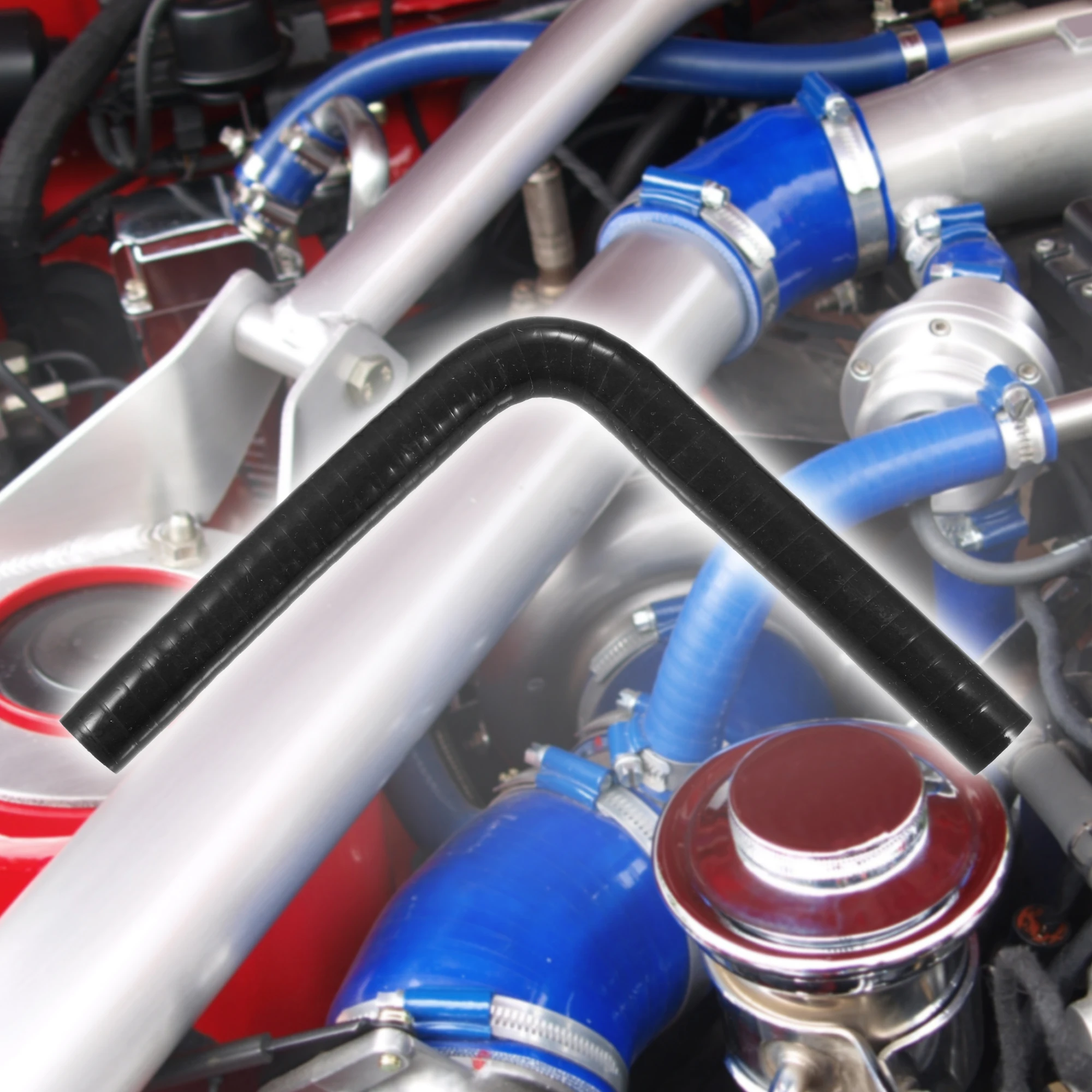 CSDOH 90 Degree 9.5/11/13/16/19/22/25/28/32/35/40/45/48/54MM Elbow Silicone Hose Coupler Intercooler Tube 150*150MM Black