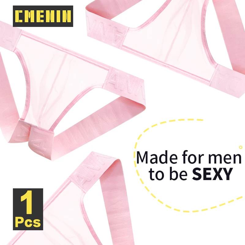 CMENIN Hip Raise Sexy Men\' Thongs Ultra-thin Ice Silk Men Underwear Transparent Mesh Breathable Man Underpant Thong and G String