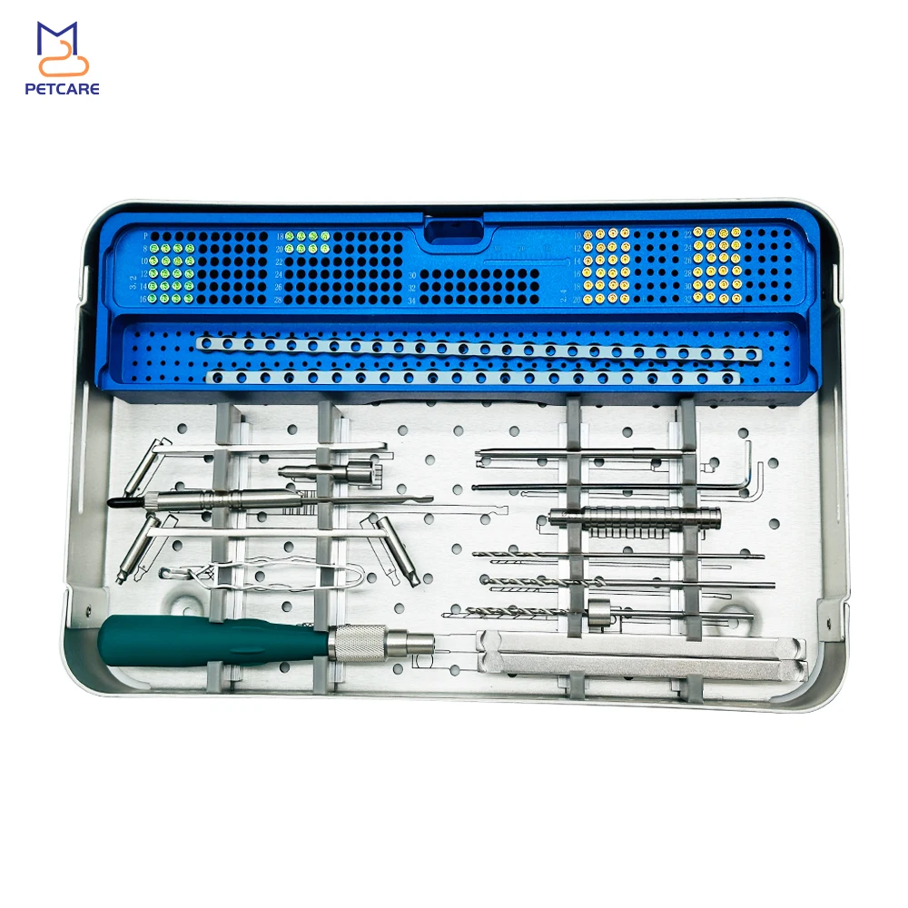 2.7/4.0mm ALPS Implants and Instruments Set, Medium Veterinary Orthopedic, Surgical Instrument, Hand Tools, Medical Accessories