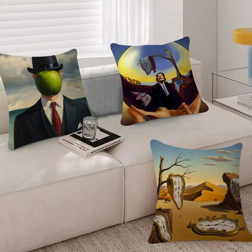Salvador Dali Pop Art Pillow Case Plush Fabric Soft Double Sided Print Sofa Cushion Cover Throw Pillow Covers