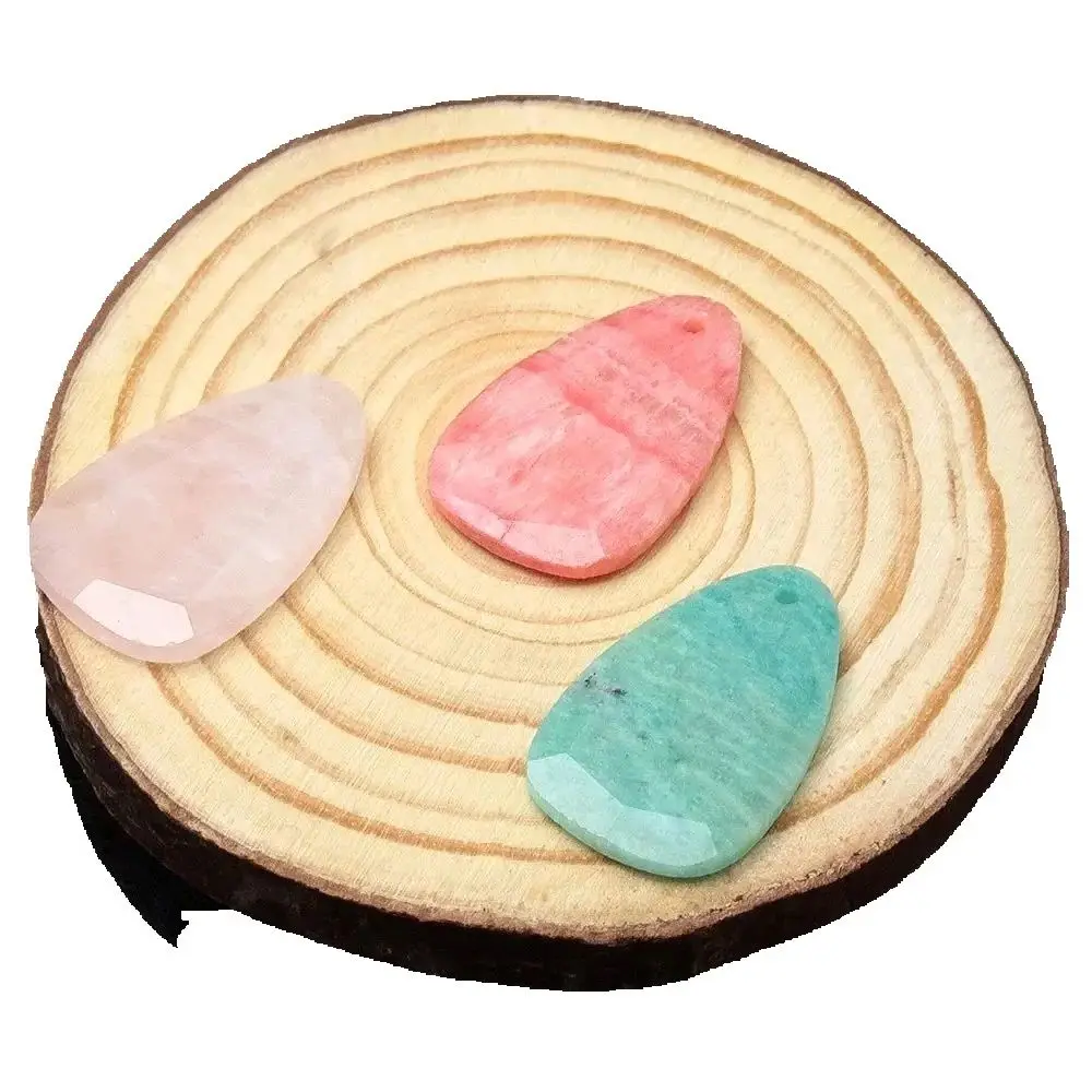 1 قطعة 21x33 مللي متر قطرة الماء عالية الجودة الطبيعية شبه حجر كريم المعلقات قطع الأوجه لصنع عقد دي اي واي مجوهرات اكسسوارات #1