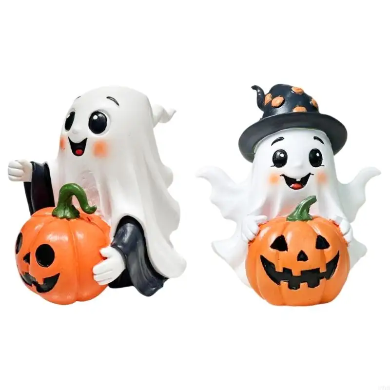 هالوين شبح القرع تمثال راتنج يدويا عطلة الديكورات للمنزل حزب داخلي في الهواء الطلق مهرجان مخيف P9YB