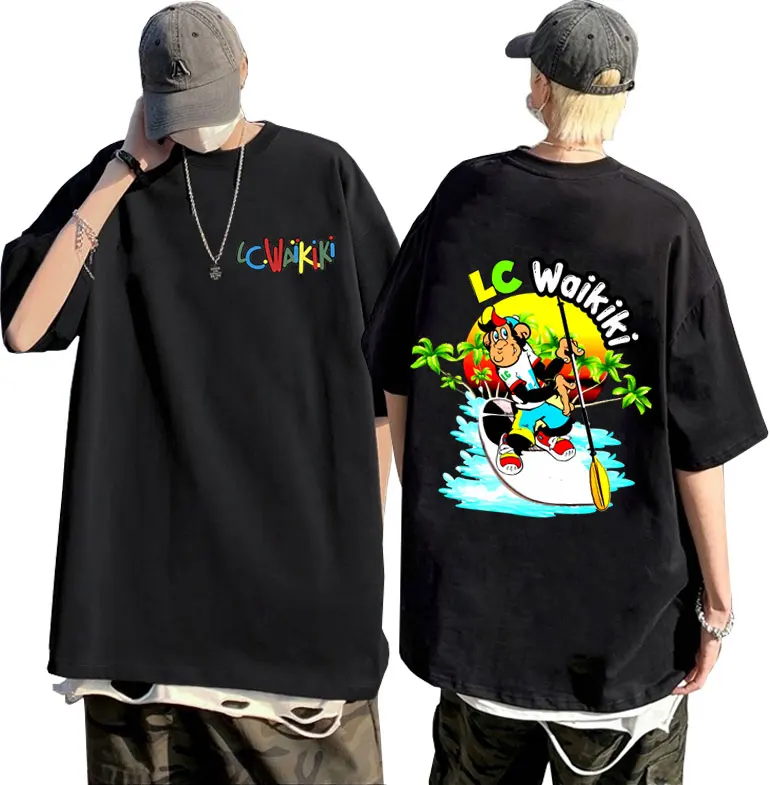 

Funny Boating Lc Waikiki Monkey Graphic T-shirt Male Casual Pure Cotton T Shirts Men Women's Fashion Oversized Short Sleeve Tees