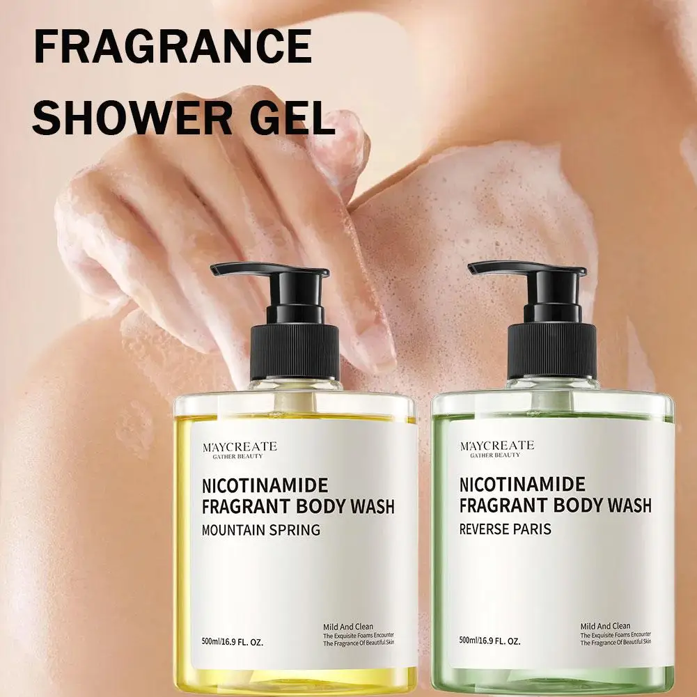 

Гель для душа с ароматом ниацинамида, 500 мл, длительный ароматический увлажняющий и увлажняющий крем для душа для женщин Q5Q1