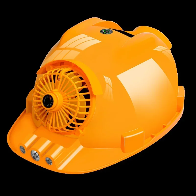 Outdoor Work Safety Helmet for Construction Workplace, ABS Material Protection Cap Powered by Solar Panels