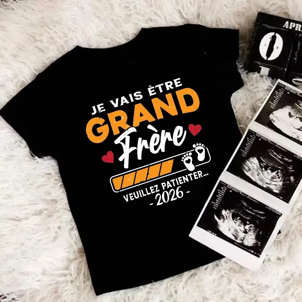 

Футболка для малышей «Я стану старшим братом» на 2026 год, новая футболка для объявления о беременности, милые футболки для объявления о старшем брате
