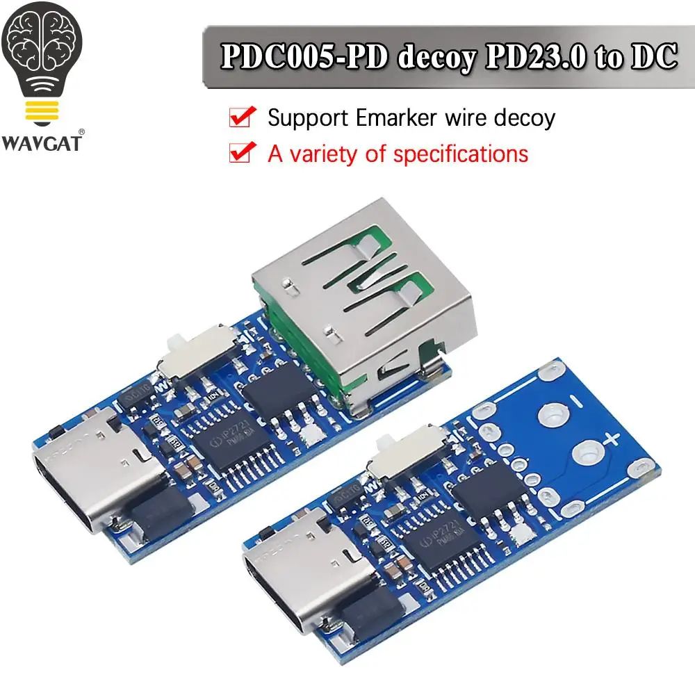 Type-C USB-C PD2.0 PD3.0 to DC Spoof Scam Fast Charge Trigger Polling Detector USB-PD Notebook Power Supply Change Board Module