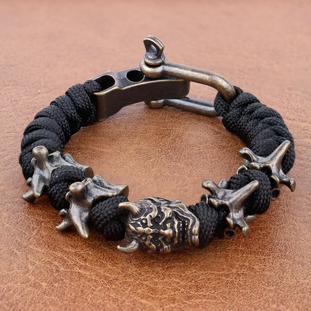 Vintage Style Prajna Demon Bracelets High Quality Skull Bracelets for Halloween Gifts Classic Adjustable Woven Bracelet Jewelry