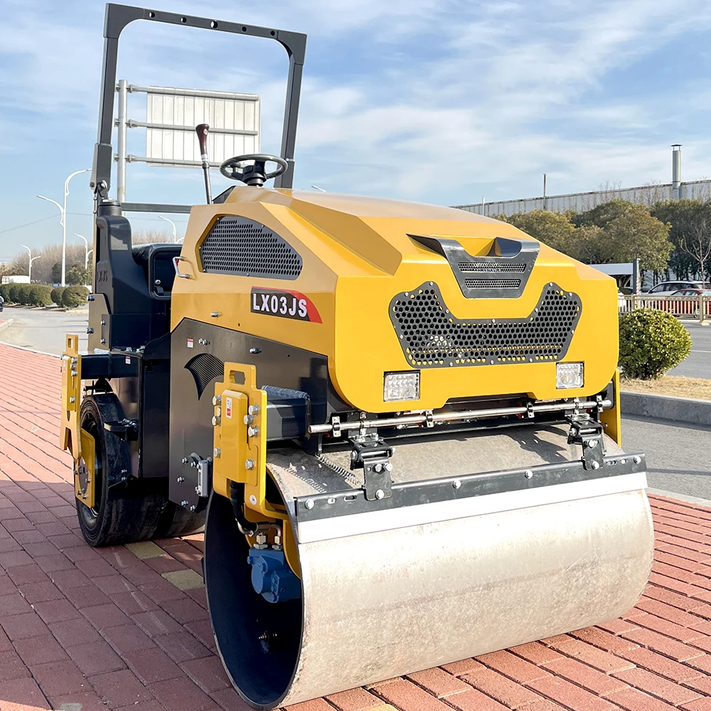 Hydraulic 3 Ton Water Cooled Diesel Engine Ride On Road Roller Compactor With Diesel Engine