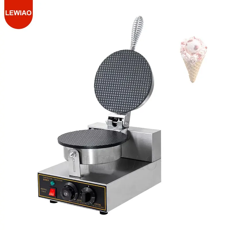 

Electric Egg Roll Ice Cream Waffle Cone Maker Commercial Sweet Snack Non-Stick Waffle Cones Bowl Maker Waffle Iron Cone Machine