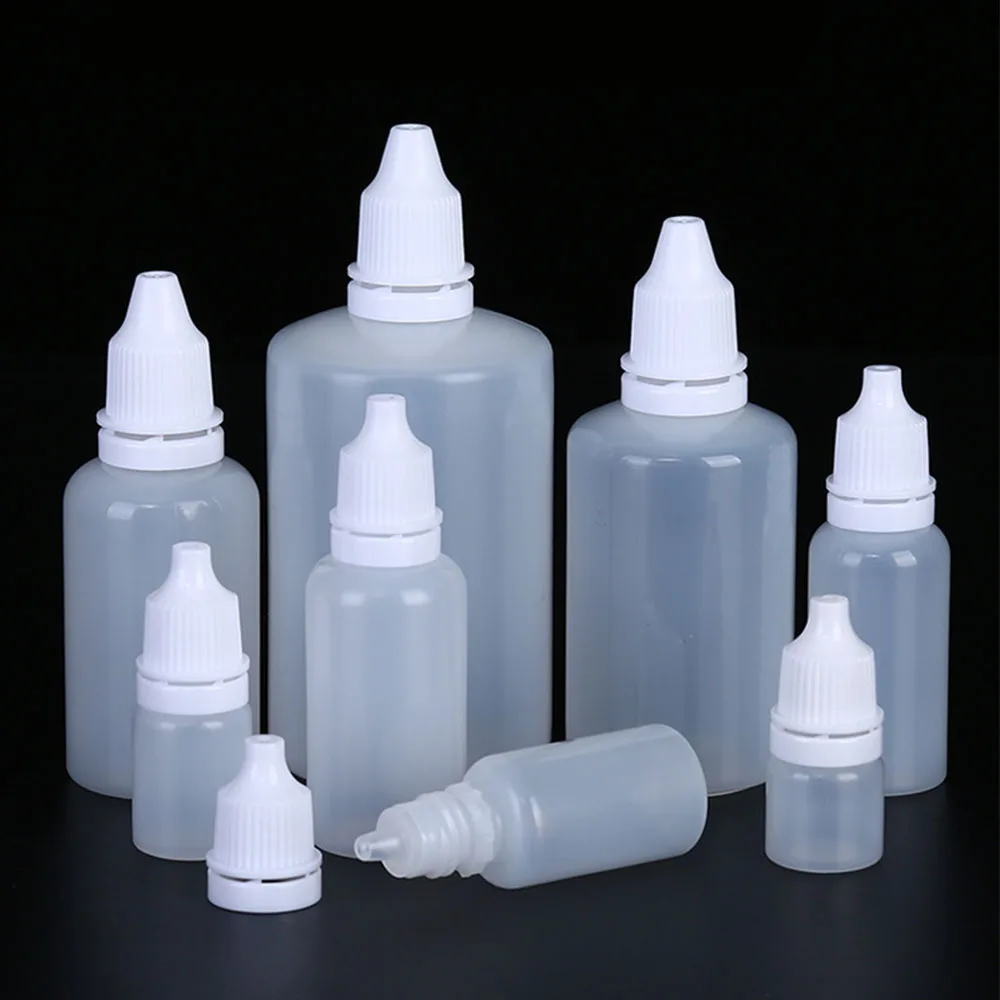 3ml 5ml 15ml 20ml 30ml Dropper Bottles Empty Eye Drop Bottle Plastic Squeeze Bottle Liquid Essential Oil Sample Vial Applicator