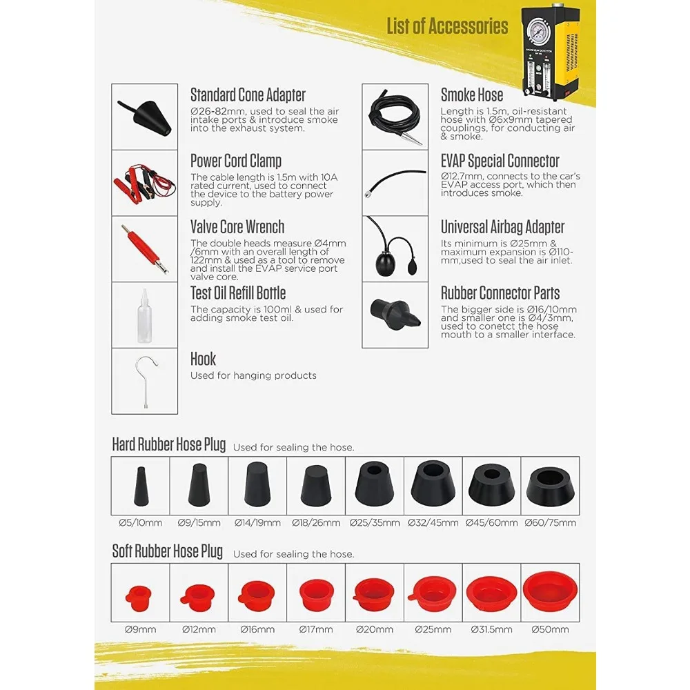 NEW-QPKING Auto Rookmachine, Evap Rooklekdetector, Brandstoflekkage Diagnostische Tester, Voor 12V Voertuigboot Met Flowmeter