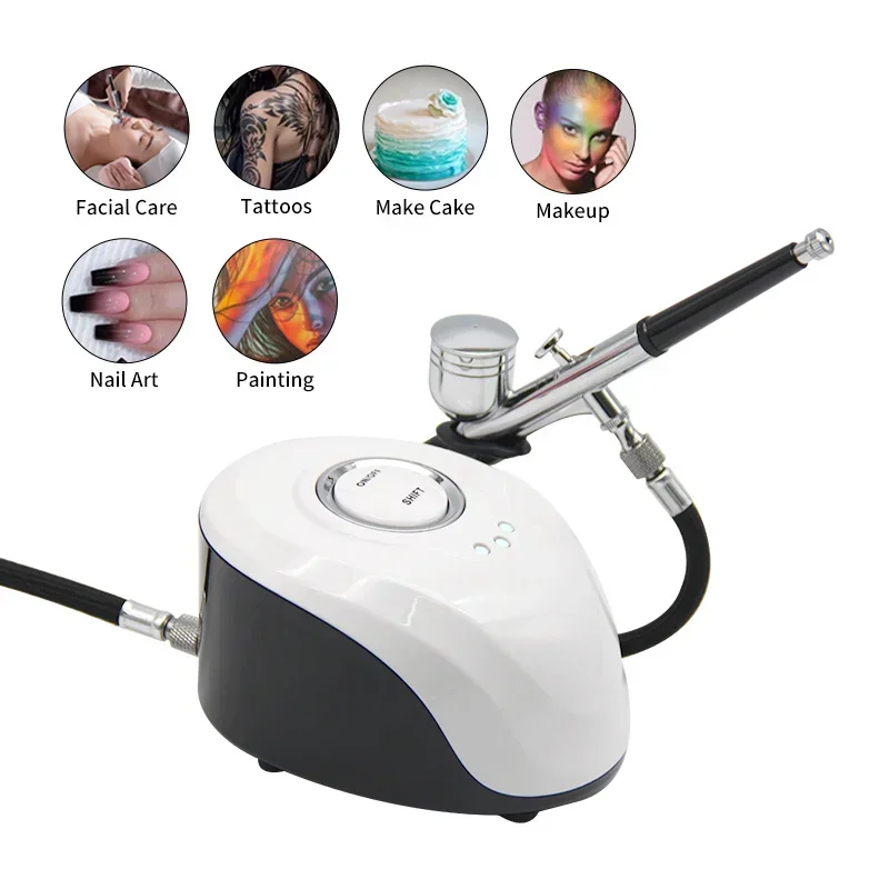 

Professional Airbrush Nails Sprayer Gun Art Paint Tattoo Cake Mist Sprayer Beauty Oxygen Kit Compressor