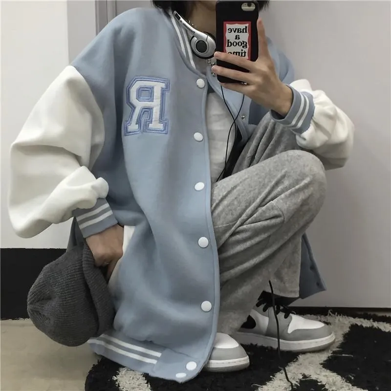 BIG PROMOTION Y2k Harajuku Sweatshirts Hoodies Autumn Hooded Sweatshirt women Hip Hop Hoodie baseball uniform