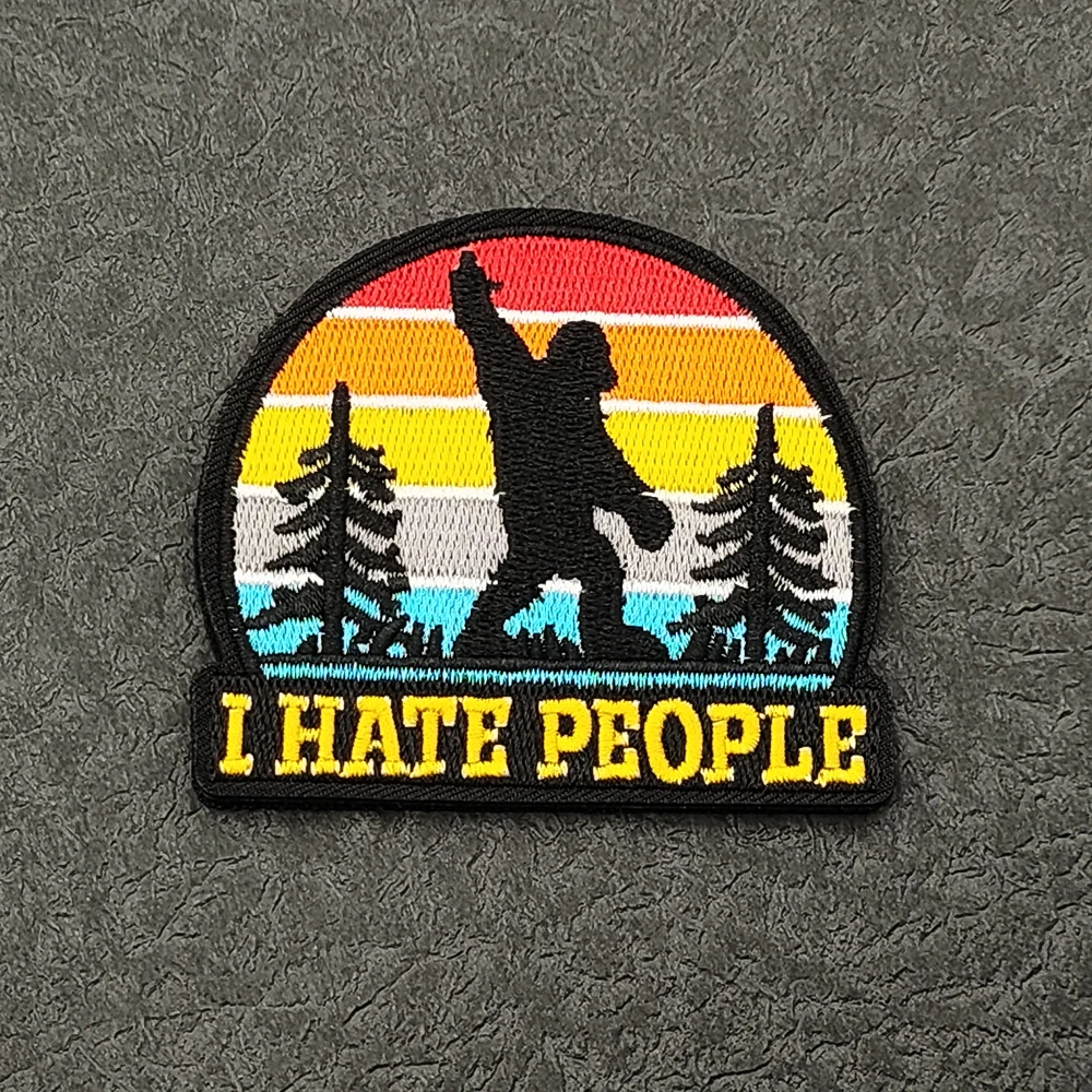 

Я ненавижу людей, аппликация, вышивка, нашивка, натуральный пейзаж, тканевый аксессуар для куртки, плеча, сделай сам, пришивные нашивки