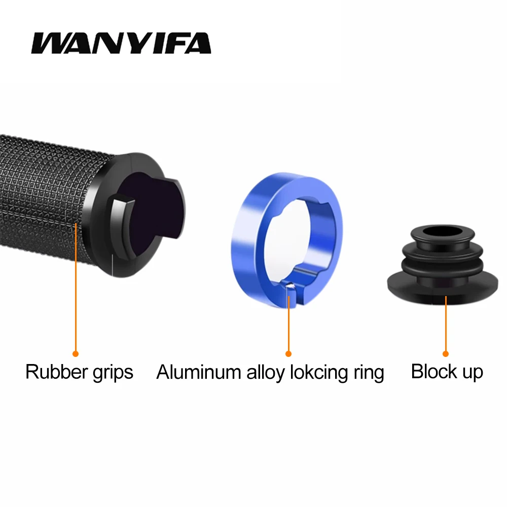 Wanyifa 1Pair Bicycle Rubber Grip Aluminum Alloy Lock Double Handle Anti slip for MTB Bicycle Handle Glove Accessories