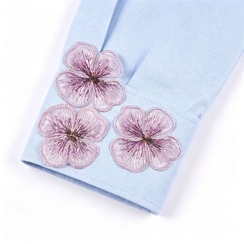10 Teile/beutel Stickerei Vier Blütenblatt Blume Patch Stoff Für Kopfbedeckungen Kleidung Taschen Zubehör DIY Nähen Reparatur Applique Handwerk – Detail 8
