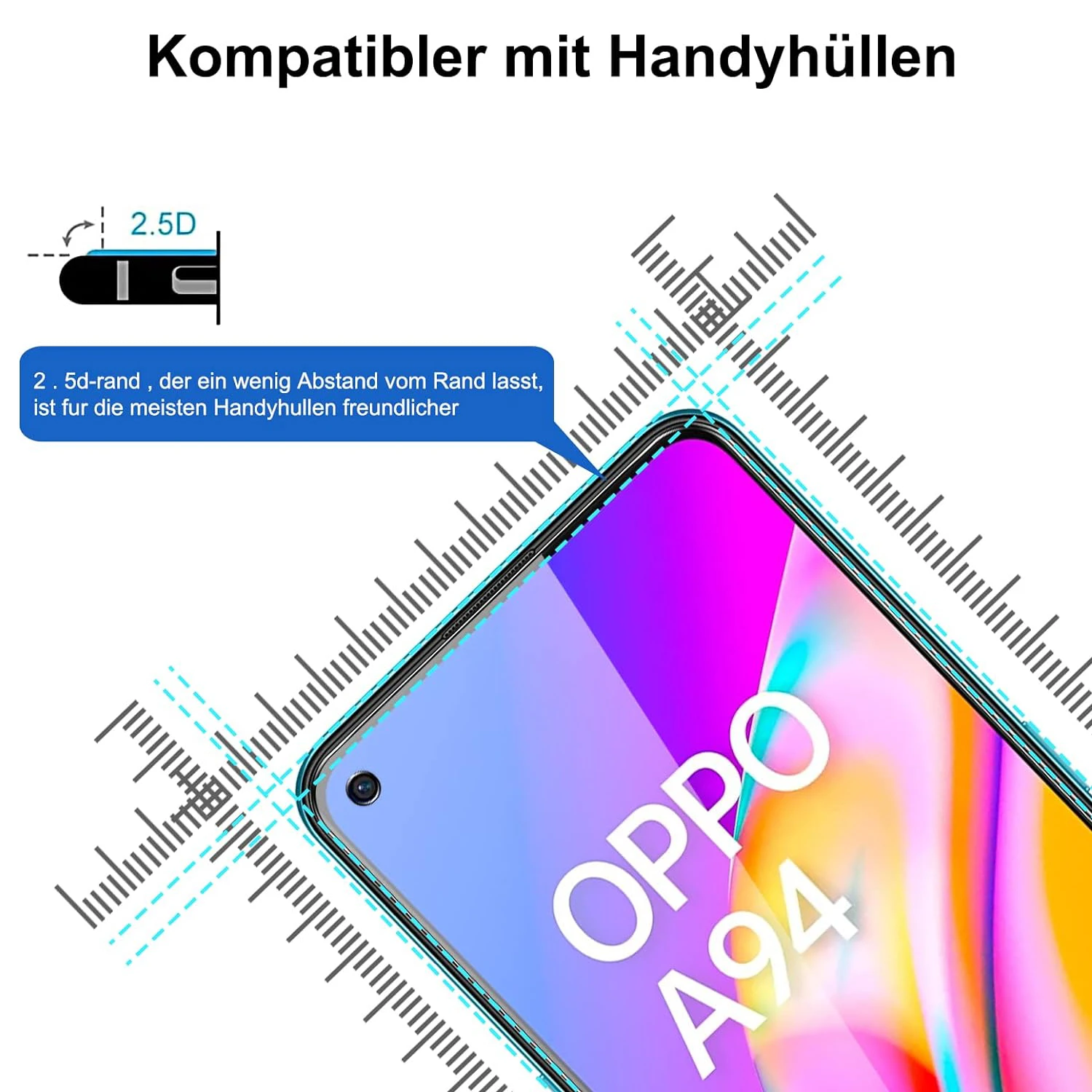 For OPPO A94 5G 4G Tempered Glass Screen Protector Glass Film