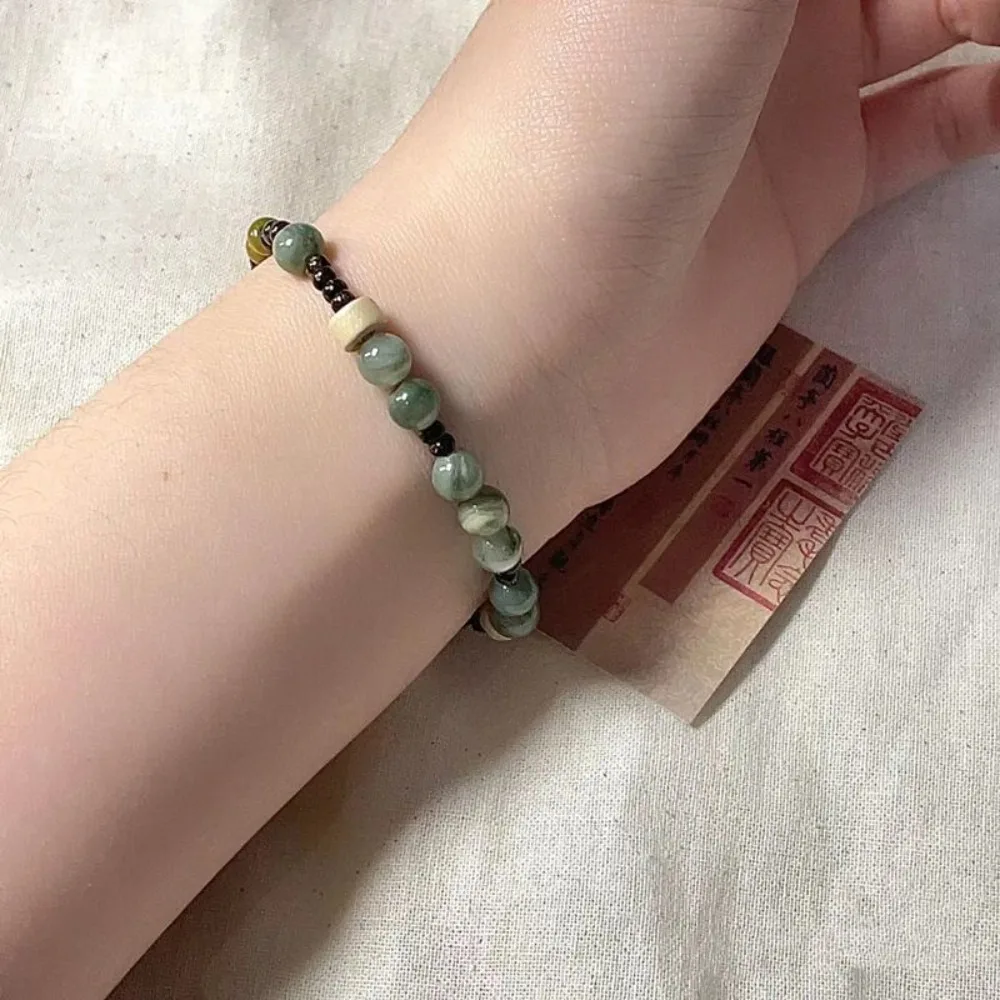 Fashion Bamboo Beads Chinese Style Beaded Bracelet Vintage Chinese Style Braided Rope Bracelet Beaded Bamboo Beaded Bracelet