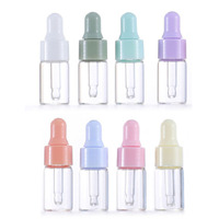 10X 1ml 2ml 3ml 5ml Macaroon Clear Glass Dropper Bottle Refillable Portable Essential Oils Sample Vials Perfume Pipette Bottles