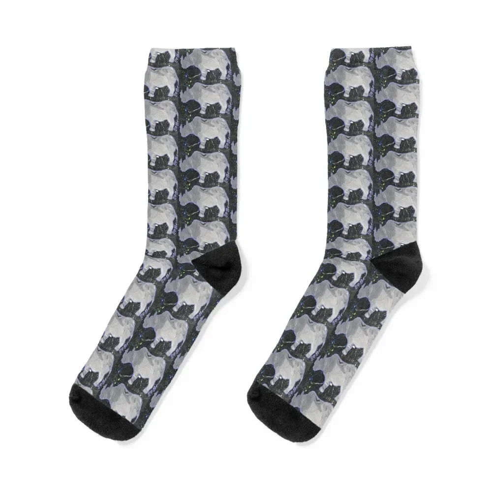 Stormy Rhinoceros Socks retro funny gifts sports stockings snow Women Socks Men's