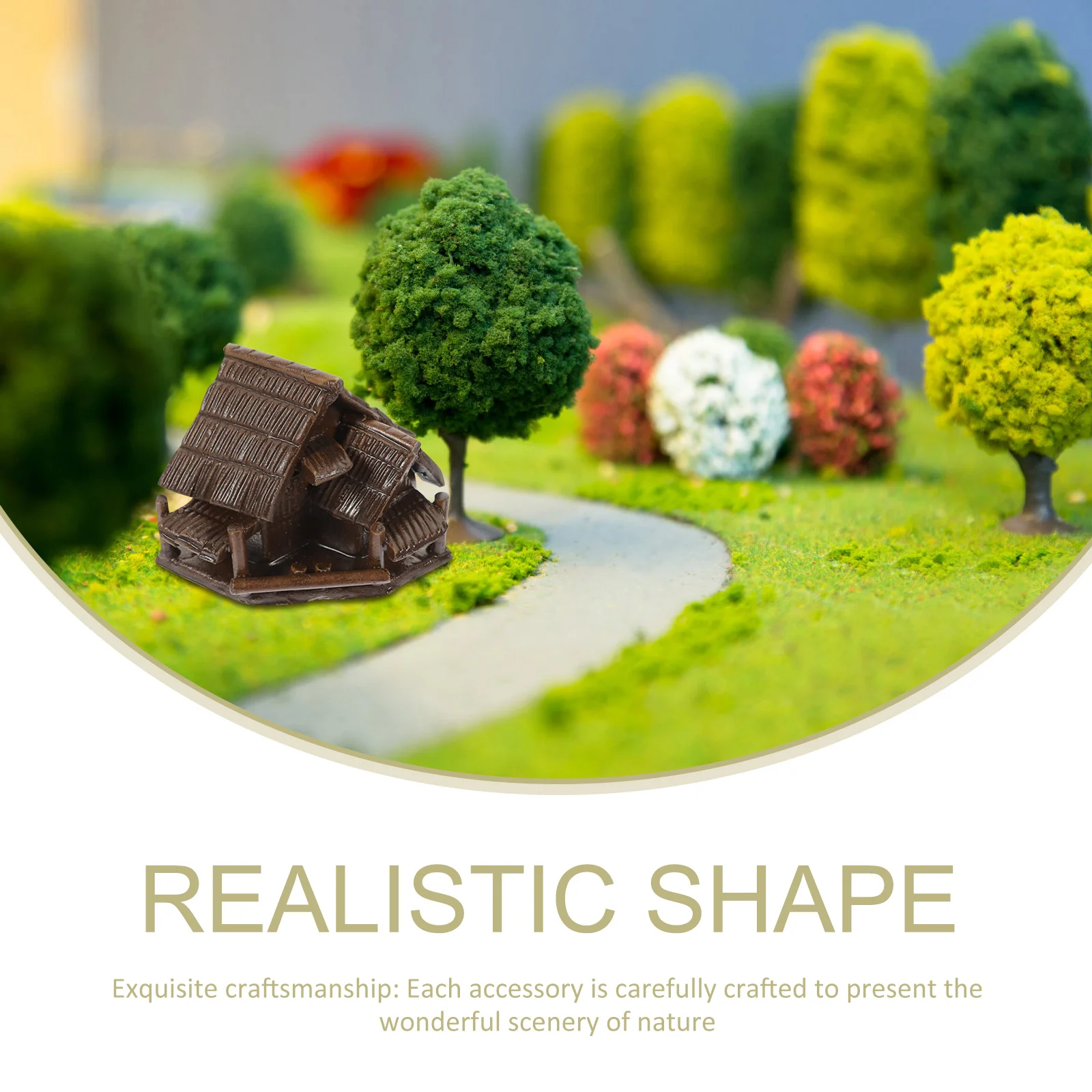 

4Pcs Miniature House Ceramic Tiny House Decorative Ornament Home Garden Desktop Supplies Garden Decor Ceramic Crafts