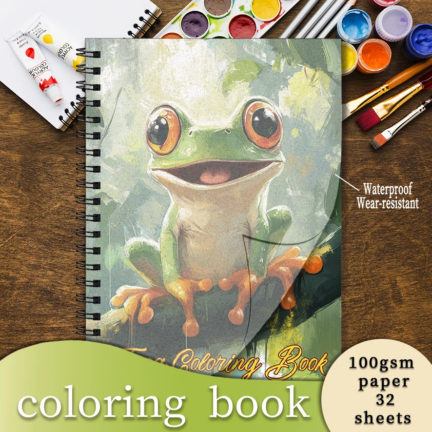 

Книжка-раскраска для взрослых Laid Back Frog — 8,3 x 11,2 дюйма, 32-страничная книжка-раскраска — помогает снизить стресс и снимать эмоции