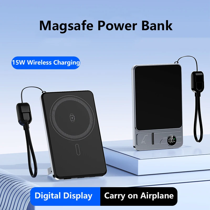 

15W Magnetic Wireless Power Bank 22.5W Fast Charging for iwatch 9 MagSafe Portable Charger for iPhone Samsung Powerbank 10000mAh
