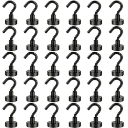 10-35 PCS Black Silver Gold Steel Magnetic Hooks Heavy Duty 16mm Kitchen Workplace Office Garage Wall Hanging Hanger Organizer