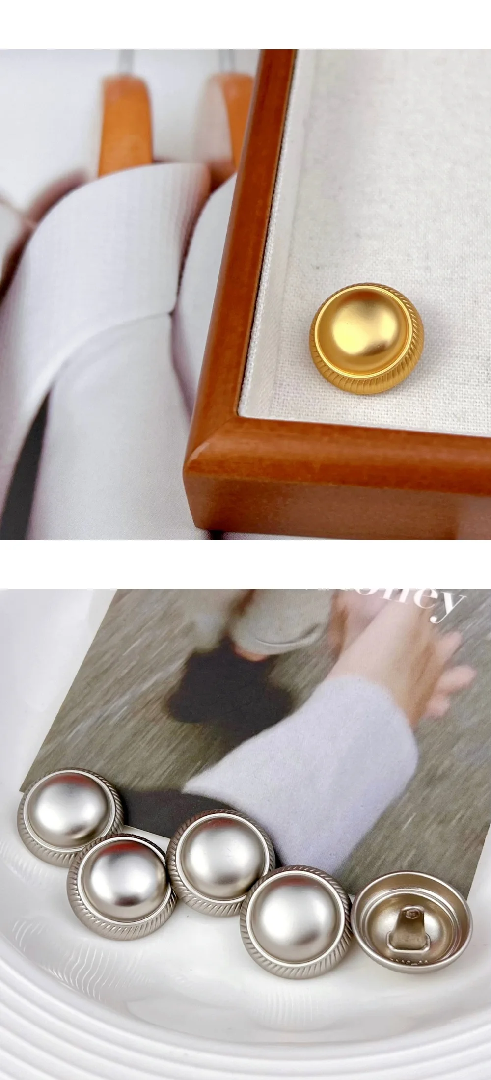10 Stück Metallknöpfe, Bekleidungszubehör, Dekoration, hochwertige Mantelknöpfe, DIY-Bastel- und Nähzubehör, runde Knöpfe. – Detail 4