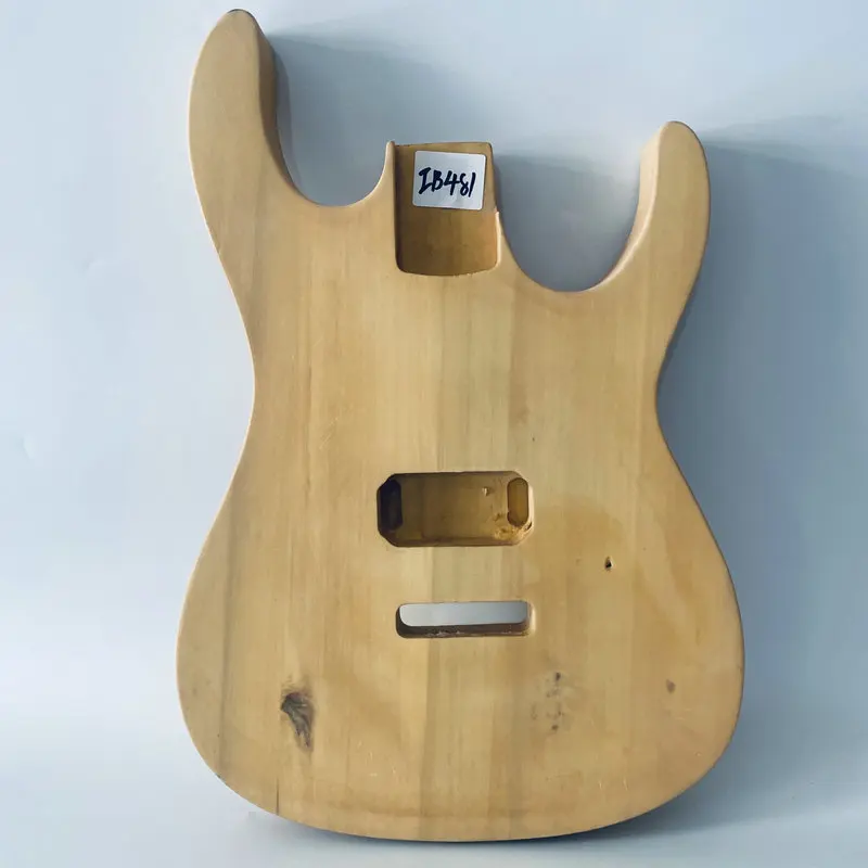 

IB481 Clear Coat Solid Basswood Semi Finishing ST Guitar Body with One Humbucker Pickups Custom Bridges Righty for DIY Replace