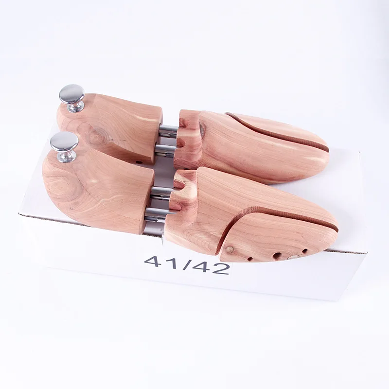 Wood Shoe Support single-tube Spring Adjustable Natural Fragrant Wood Shoe Last Silver Double Size