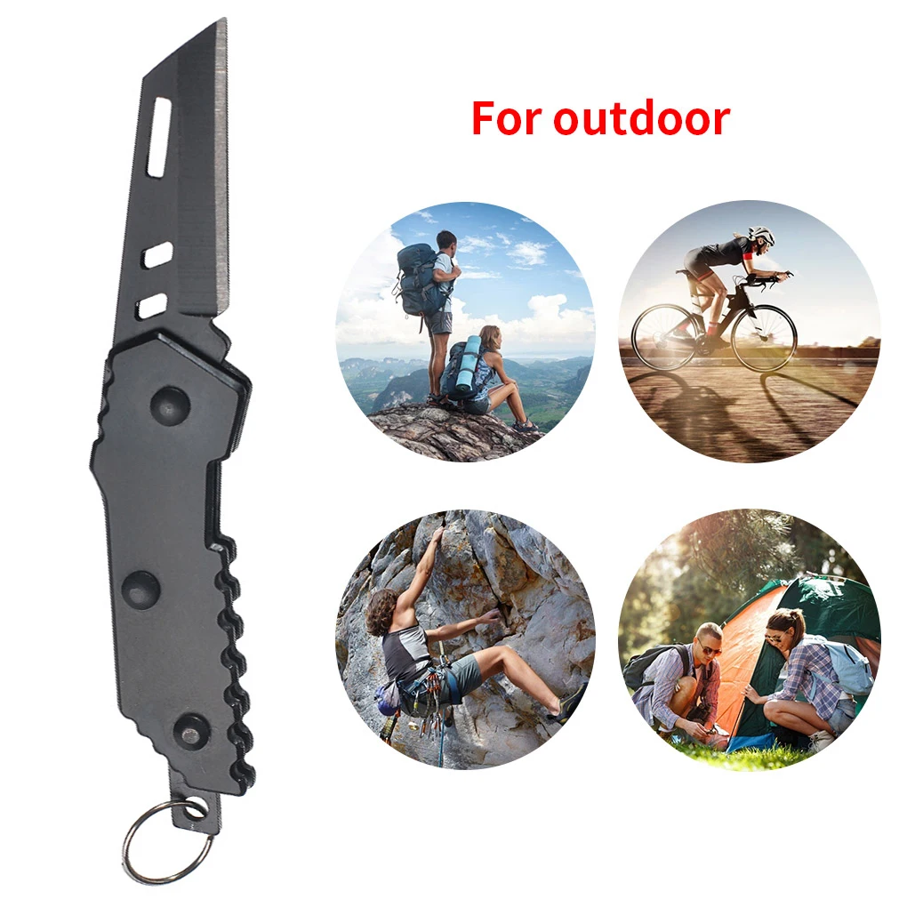 Survival Keychain Solidness Daily Use Folding Stainless SteelFoldable Keyholder Multicolored Slicing Tool Climbing Mini Slicer