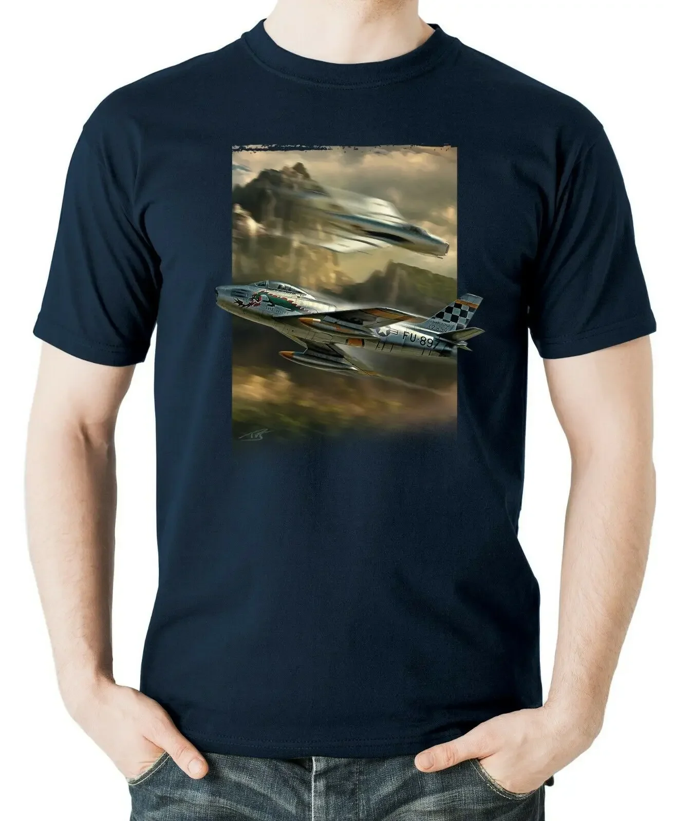 US Air Force F86 Sabre Fighter Aviation Themed T-Shirt. Summer Cotton Short Sleeve O-Neck Mens T Shirt New S-3XL