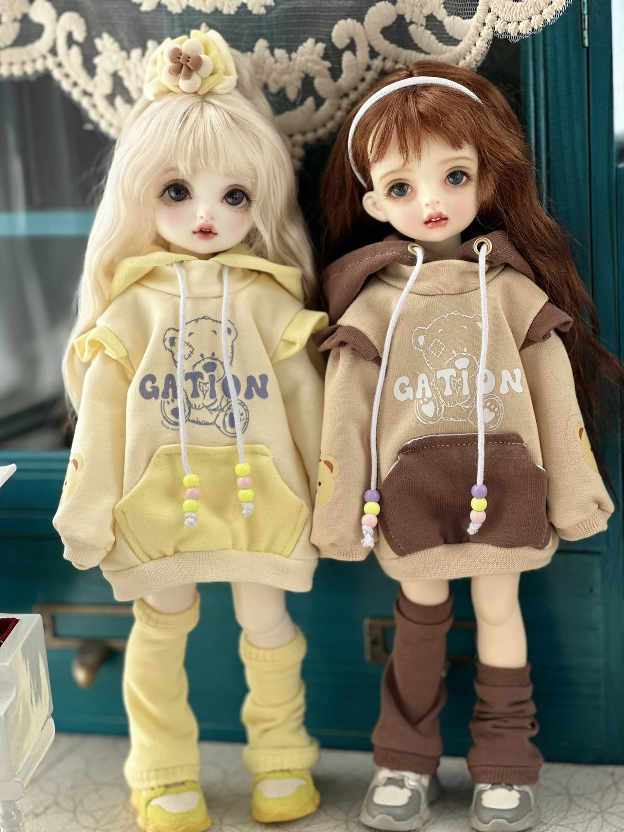 

BJD doll sweater suit for 1/4 1/5 1/6 size 36cm 43cm cute sweater bjd doll clothes 1/4 1/5 1/6 set doll accessories (2 points)