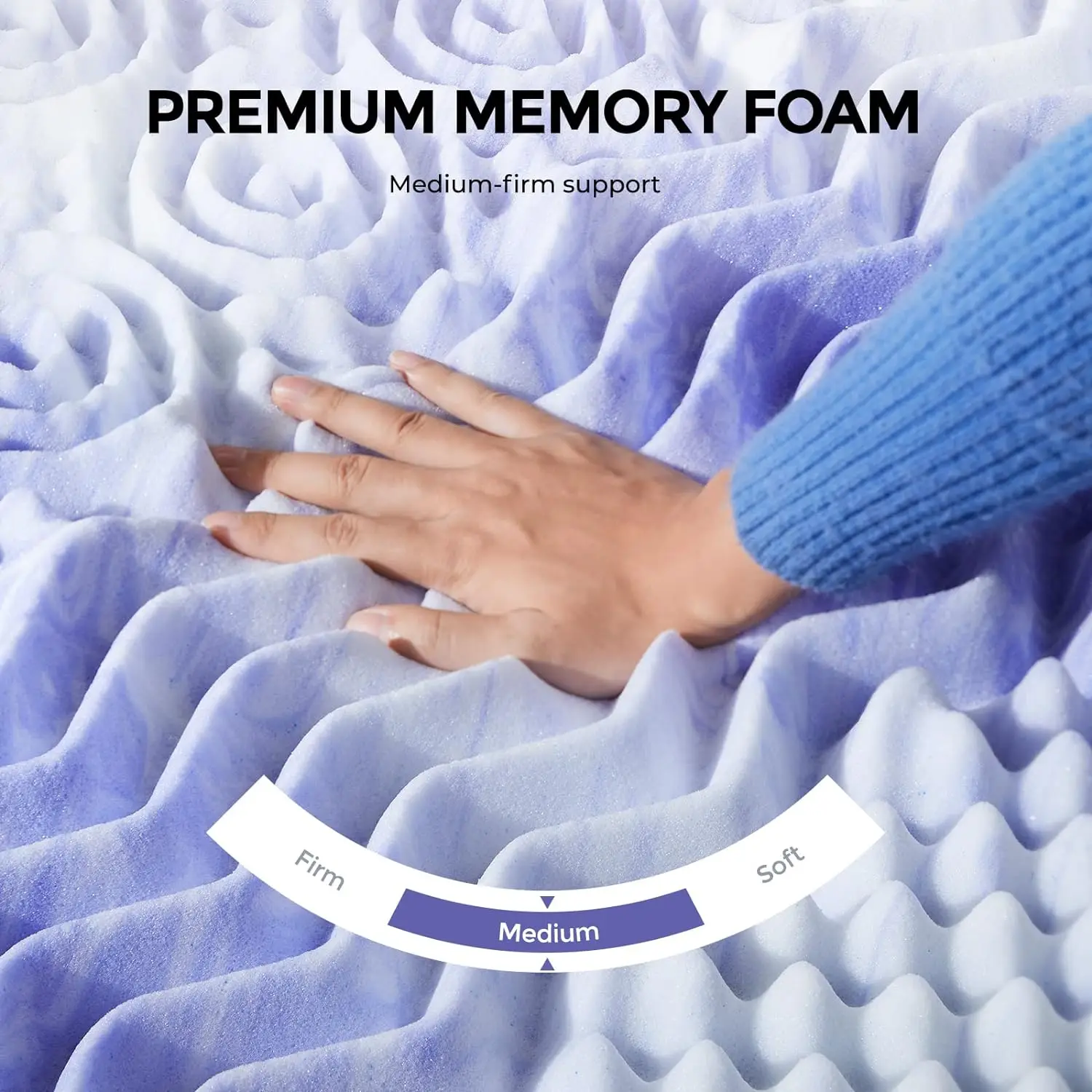 Surmatelas en mousse à mémoire de forme, 3 pouces, 7 zones, XL, gel rafraîchissant, pour dos