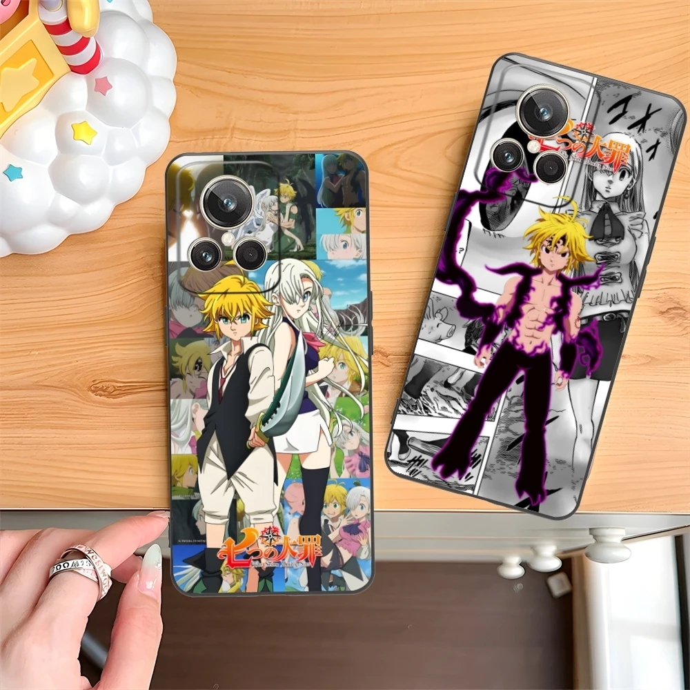 Seven Deadly Sins Meliodas Cell Phone Case for Realme GT 2 9i 8i 7i Pro X50 X2 C35 C21 C20 C11 C3 Black Soft Phone Cover Shell