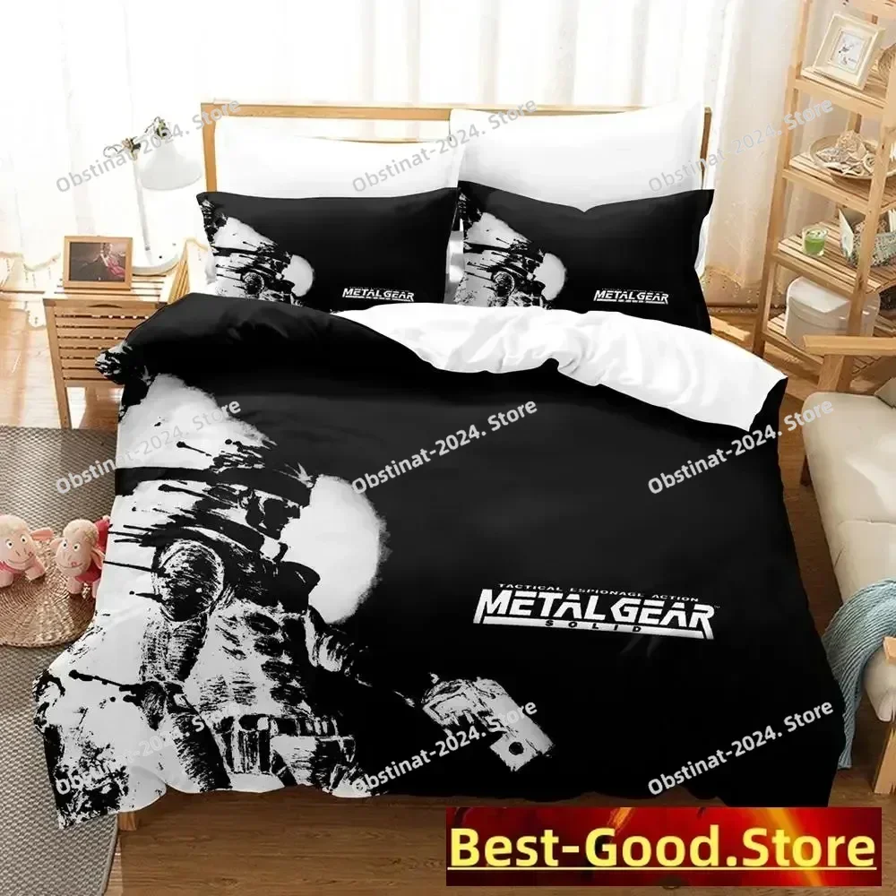 

2023 Metal Gear Solid Solid Snake Bedding Set Printed Bed Set With Pillowcase Bed Duvet Cover Soft Single Double Queen King Size