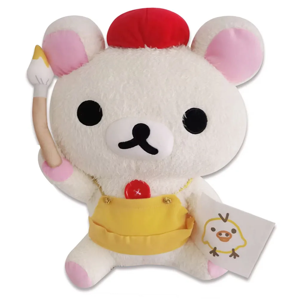 Nuovo carino Rilakkuma Korilakkuma orso pittore grande peluche imbottito cuscino cuscino giocattoli per bambini bambole bambini regali 37cm