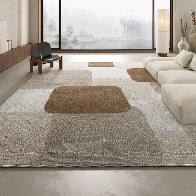 VIKAMA Luxury Simple Geometric Loop-pile Carpet Living Room Bedroom Sofa Coffee Table Non-Slip Large Floor Mat Home Decoration
