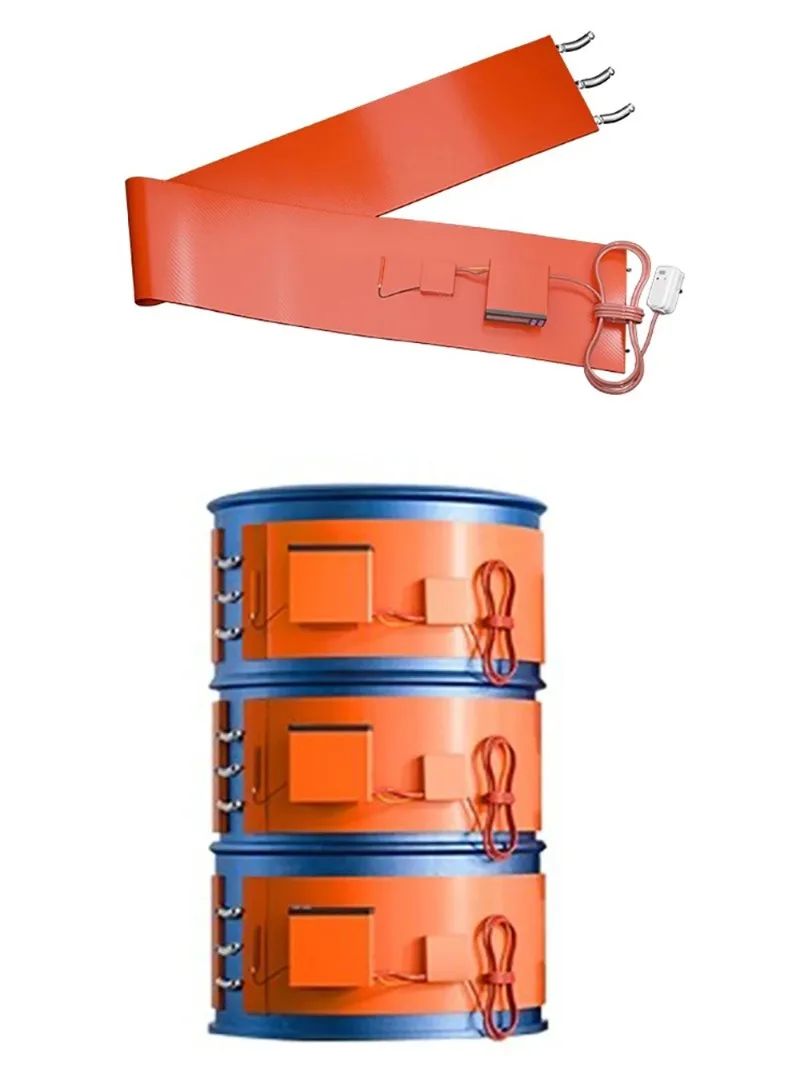 Digital Display 200L Oil Drum Silicone Heating Belt, Electric Heating Wrap Strip, Industrial Electric Tracing Belt 1740x250mm