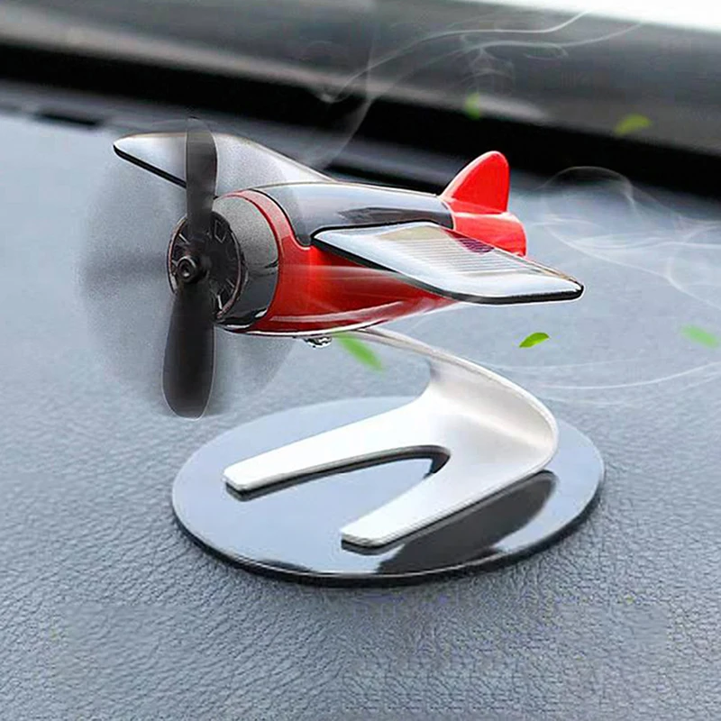 

Mini Car Air Freshener Solar Panel Airplane Model with Solid Fragrant Car Perfume Car Interior Ornaments Auto Decor Accessories